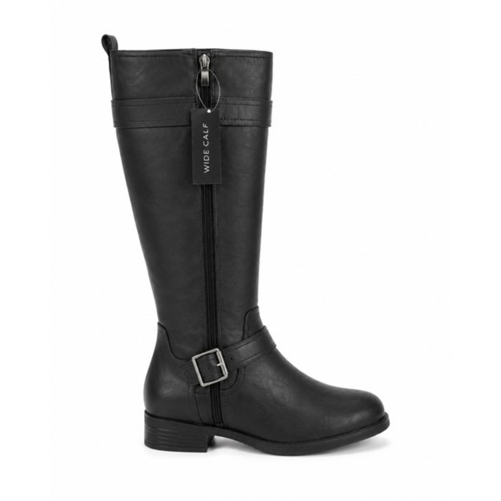 Naturalizer Tiernan Wide Calf Riding Boots Black Leather Size 9W New J7083S1002